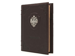 Ежедневник «Империя» со съемной кожаной обложкой с серебряной накладкой